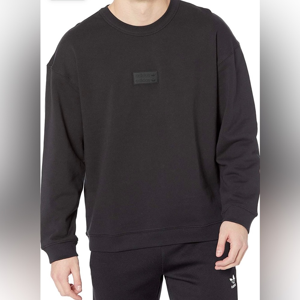 NWT Adidas Silicone Crew pullover sweatshirt. Black. Size large.